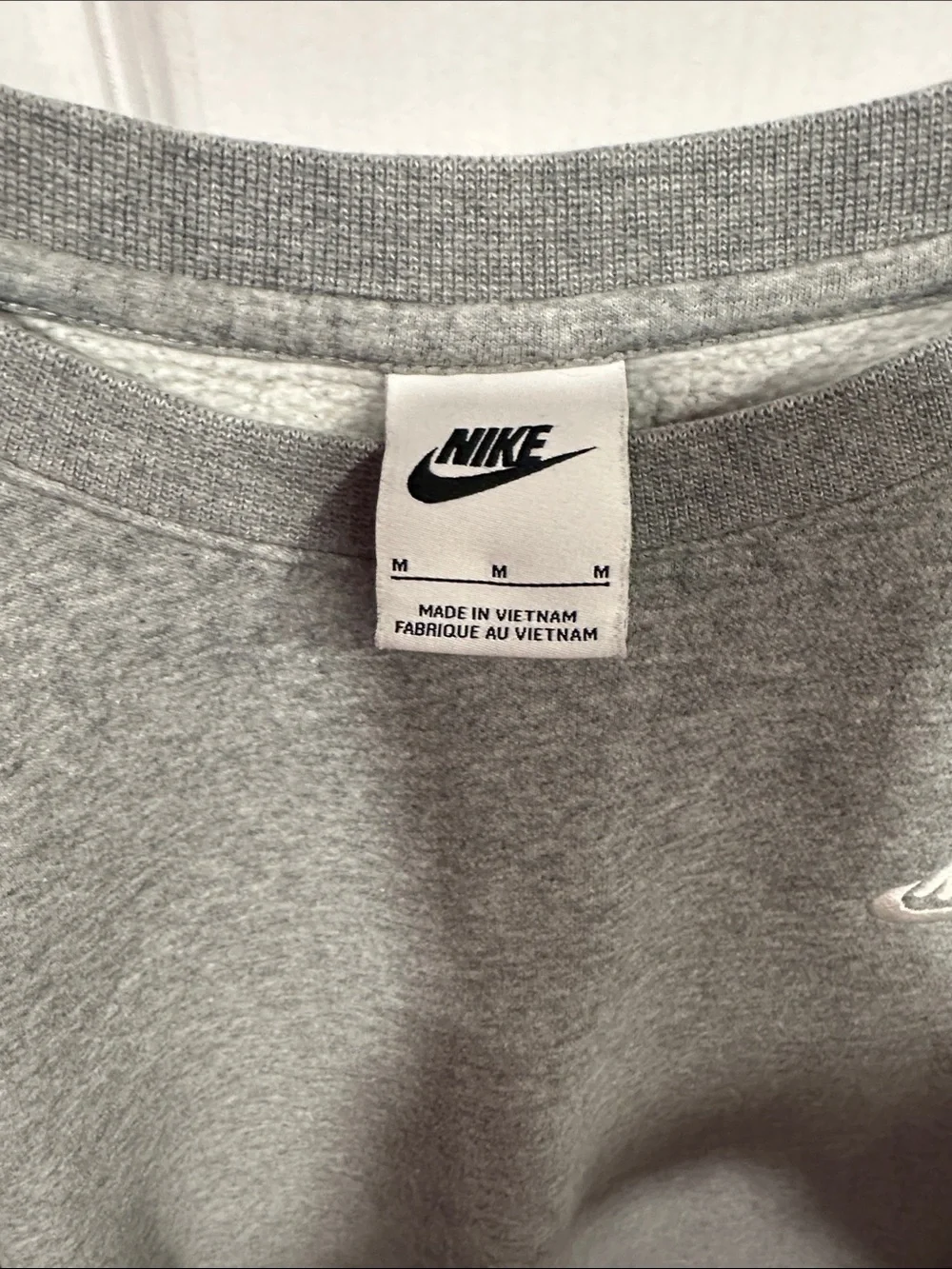 Nike Heather Gray Minimal Swoosh Crewneck Sweatshirt
